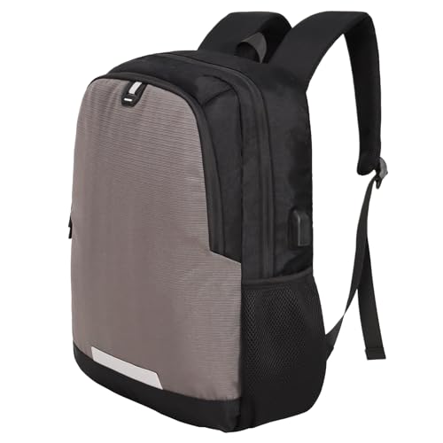 Laptop Backpack for Men Women, 17 Inch Business Travel Backpack with USB Charging Port and Anti-Theft Pocket, College School Bookbag (Grey) - color: Grey.