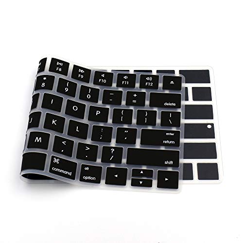 ProElife Ultra Thin Silicone Keyboard Protector Cover Skin for Apple Magic Keyboard & Magic Keyboard 2 (U.S Version, Model: MLA22L/A-A1644, Without Numeric Keypad) (Black) - color: Black
