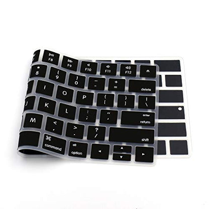 ProElife Ultra Thin Silicone Keyboard Protector Cover Skin for Apple Magic Keyboard & Magic Keyboard 2 (U.S Version, Model: MLA22L/A-A1644, Without Numeric Keypad) (Black) - color: Black