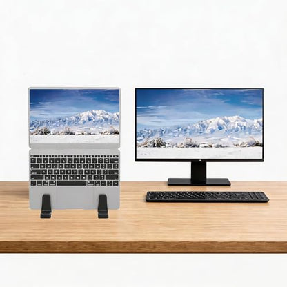 Ergonomic Vertical Laptop Stand – Space-Saving Cooling Laptop Stand for Desk Organization, Portable Stand, Compatible with MacBook Air Pro, Dell, HP, Lenovo, Tablets that Can Open 180°