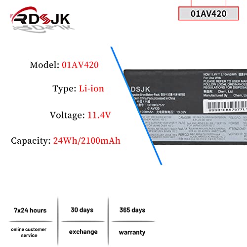 01AV420 01AV421 01AV489 01AV419 Laptop Battery for Lenovo ThinkPad T470 20HE T480 A475 A485 TP25(Anniversary Edition 25) Series SB10K97576 SB10K97577 SB10K97578 11.4V/11.46V 24Wh(Built-in Battery)
