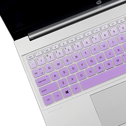 Keyboard Cover for HP Essential 17t, HP 17.3 Laptop 17-cn 17-cp 17z-cp300/cp200 17-cp3155cl 17-cp2025dx 17-cp3005dx 17-cp2331ds 17-cp0196nr 17-cp3005dx 17-cp3055cl 17-cp3155cl 17-cp0013dx 17-cp2099nr - color: GradualPurple(Regular Letters)