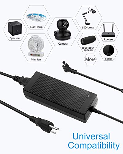 ALITOVE 12V 10A Power Supply 120W 13.4FT DC 12 Volt Transformer 10Amp 8A | AC Adapter 100-240V 50-60Hz to 12V Power Supply with 5.5x2.5mm/2.1mm DC Plug, for LED Strip Light CCTV Camera PC Monitor - size: 1 Pack (13.4FT Version)