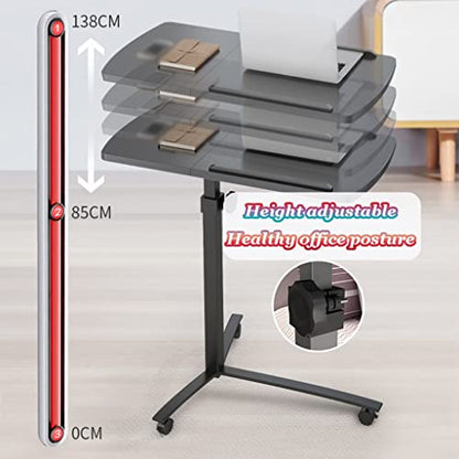 Adjustable Height Standing Table, Removable Lifting Laptop Desk, Movable Sofa Side Table, Angle Adjustable Desk/Easy to Install(Black) - color: Black