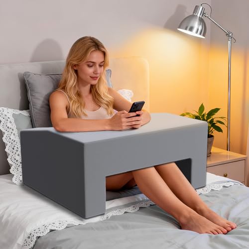 Lap Pillow Desk - Gaming Pillows for Lap, Multi-Functional Reading&Book Pillow and Machine Washable Desk Pillows for Napping, Work & Sofa Couch Use - color: Grey, size: Non-Foldable