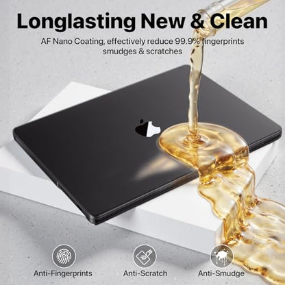Soonjet Matte Case for MacBook Pro 14 inch M5 M4 M3 M2 M1 2026-2021 Laptop | Anti Cracking, Color Match, Space Black Clear, Protective Hard Shell Cover, Fingerprint & Scratch Resistant, Ultra Thin Fit - color: Frosted Space Black