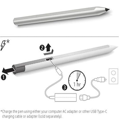 Active Pen L70858-001 (AES 2.0 USI Garaged/Rechargeable G3) 4096 Pressure Levels Digital Stylus for EliteBook x360, Chromebook x2 - Rechargeable with Palm Rejection - style: AES 2.0 USI
