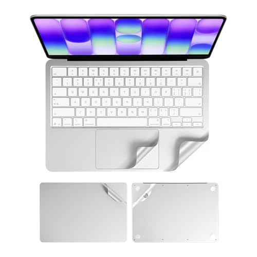 4 in 1 Ultra Thin 3M Vinyl Full Size Laptop Skin Palm Rest Sticker for 2026 New Released MacBook Pro Neo 13 Inch A3404 with A18 Chip - Silver - color: Silver
