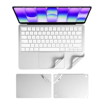 4 in 1 Ultra Thin 3M Vinyl Full Size Laptop Skin Palm Rest Sticker for 2026 New Released MacBook Pro Neo 13 Inch A3404 with A18 Chip - Silver - color: Silver