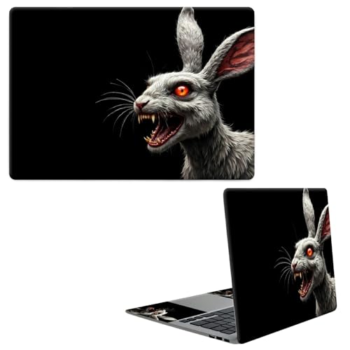 Laptop Skin Sticker Decal, Universal Protective Cover Fit 12 13 14 15.6 Inch Notebook, Reusable Water-Resistant Vinyl Decal w/ 2 Wrist Pads for Business Travel Office, Gray Rat Darkness - color: Gray Rat Darkness