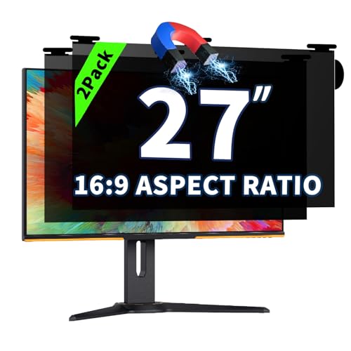 2 Pack Magnetic Hanging Computer Privacy Screen for 27 ''16:9 Aspect Ratio | Removable Protector Film Anti Glare/Blue Light, Anti-Scratch 27 in Computer Privacy Shield Suitable for Daily Activities - color: 2 Pack Magnetic Hanging 27 Inch for 16:9