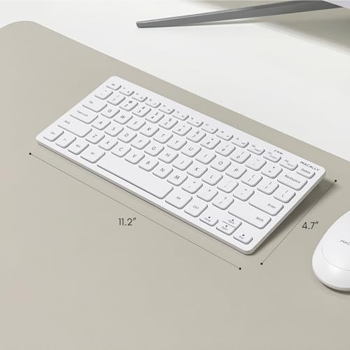 Macally Mini Compact Keyboard - Wireless Keyboards for Desktop PC, Surface, Chromebook, Notebook, Laptop Keyboard, Slim Key Board with 2.4G Wireless USB - Small Keyboard for Travel (White) - color: White