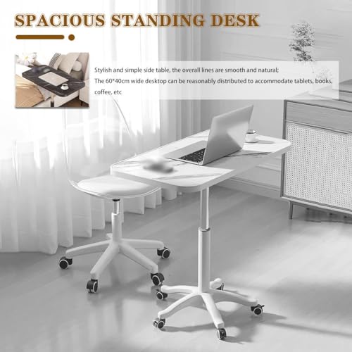 Height Adjustable Compact Laptop Desk, Pneumatic Sit Stand Table, Mobile Standing Desk with 5 Wheels, Portable Spacious Sofa Side Table, Easy to Install(C) - color: C