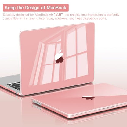 CISSOOK Compatible with MacBook Air 13.6 inch Case Pink 2022 2023 2024 2025 Release A2681 A3113 A3240, Plastic Shell & Keyboard Cover for MacBook Air 13 M4 M3 M2, Clear Pink | A3449 A3240 A3113 A2681, 5in1 Set Hard Shell Case Keyboard Cover for MacBook Ai