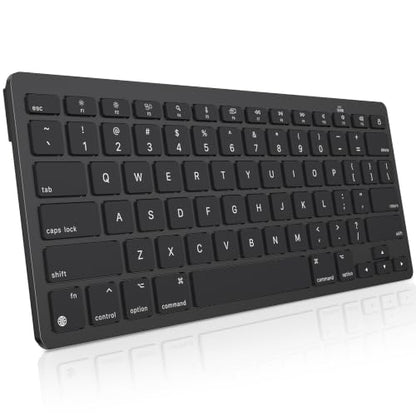 OMOTON Ultra-Slim Wireless Keyboard for Mac, Stable Bluetooth Connection, Ergonomic Tilt Angel, Auto Sleep Energy Saving & Portable for Business Trip & Travel, Compatible with MacOS 10.10+, Black - color: Black