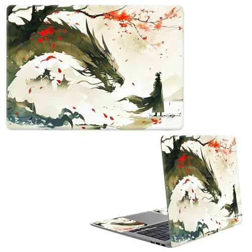 Laptop Skin Sticker Decal, Universal Protective Cover Fit 12 13 14 15.6 Inch Notebook, Reusable Water-Resistant Vinyl Decal w/ 2 Wrist Pads for Business Travel Office, Maple Dragon Man - color: Maple Dragon Man