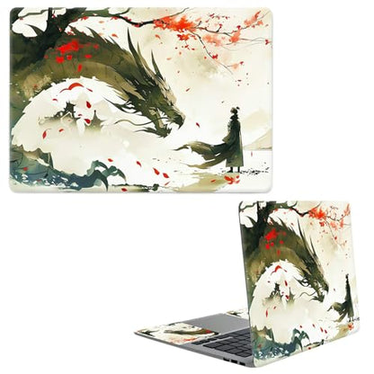 Laptop Skin Sticker Decal, Universal Protective Cover Fit 12 13 14 15.6 Inch Notebook, Reusable Water-Resistant Vinyl Decal w/ 2 Wrist Pads for Business Travel Office, Maple Dragon Man - color: Maple Dragon Man