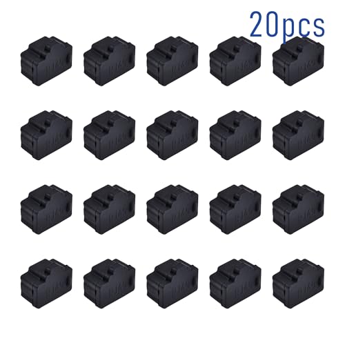20 PCS RJ45 Port Anti-dust Plugs, Silicone Covers Caps Stoppers, Port Protector for TV,Computer, Other Devices, 0.47 x 0.33 (LxW) - size: RJ45/Black/20 PCS