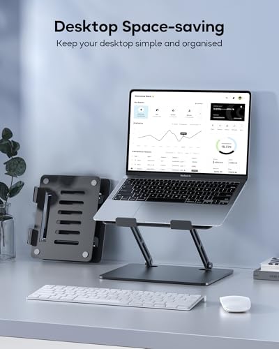 LOXP Adjustable Laptop Stand for Desk, Aluminum Computer Stand | Aluminum Ventilated Colling Laptop Riser Holder Mount Compatible with MacBook Pro Air, HP, Dell 10-15.6" All Laptops
