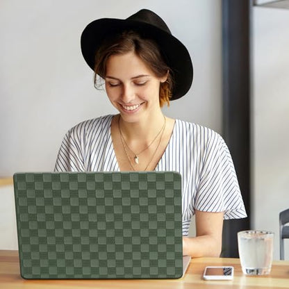 Checkered Print for MacBook Pro 13 inch Case M2 2026-2016 A2338 M1 A2251 A2289 A2159 A1989 A1708 A1706,Checkered Textured Cream Leather Hardshell Case&Keyboard Cover,Checkereboard Emerald Green - color: Checkerboard Emerald Green, size: 2016-2026 Macbook