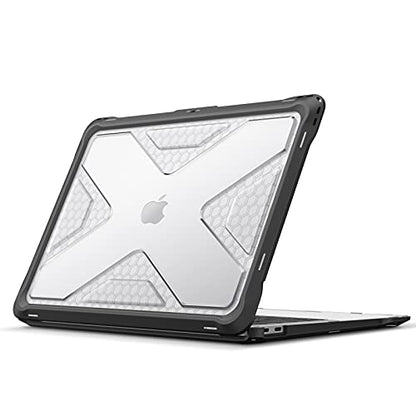 Fintie Case for MacBook Air 13 Inch A2337 (M1) / A2179 / A1932 (2018-2021 2022 Release) - Heavy Duty Hard Shell Cover with TPU Bumper for MacBook Air 13 Retina Display with Touch ID, Clear - color: Crystal Clear