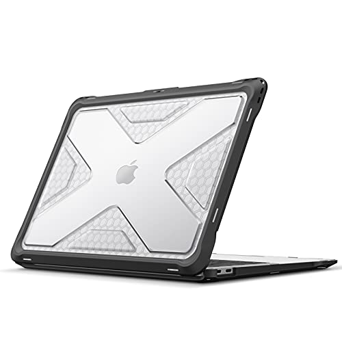 Fintie Case for MacBook Air 13 Inch A2337 (M1) / A2179 / A1932 (2018-2021 2022 Release) - Heavy Duty Hard Shell Cover with TPU Bumper for MacBook Air 13 Retina Display with Touch ID, Clear - color: Crystal Clear