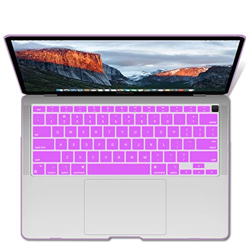 IBENZER Compatible with New MacBook Air 13 inch Case 2022 2021 2020 M1 A2337 A2179 A1932, Plastic Hard Shell Case with Keyboard Cover for Mac Retina Display with Touch ID, Purple, MMA-T13PU+1 - color: Purple