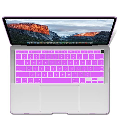 IBENZER Compatible with New MacBook Air 13 inch Case 2022 2021 2020 M1 A2337 A2179 A1932, Plastic Hard Shell Case with Keyboard Cover for Mac Retina Display with Touch ID, Purple, MMA-T13PU+1 - color: Purple