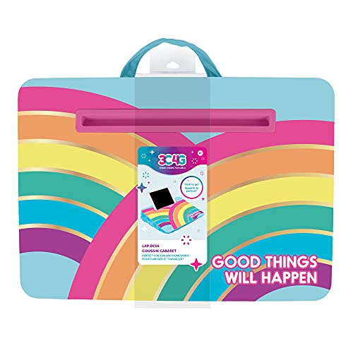 3C4G Rainbow Bright Lap Desk - Portable Lap Pillow Desk for Kids with Media Slot - 12” x 16.9” Lap Desk for Laptop, Tablets, & Notebooks by Make It Real - style: Rainbow Bright