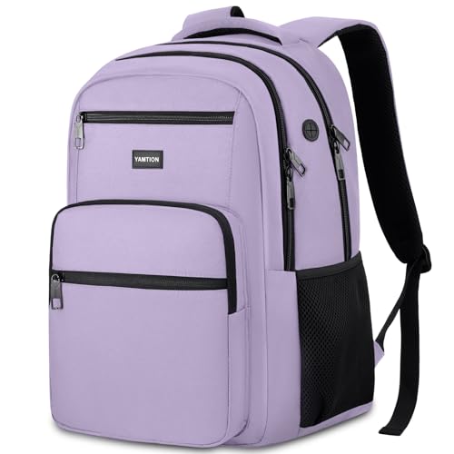YAMTION Laptop Backpack for Men, Black Backpack, School Backpack for Boys and Girls, Bookbag, Work Backpack (Purple, 15.6 inch) - color: Purple, size: 15.6 inch
