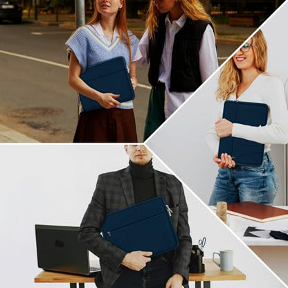Laptop Sleeve 14 inch, Slim Traveling Laptop Case Cover with Zippered Pocket, Shockproof Protective Carrying Briefcase Computer Bag for 14" MacBook Air/Pro, HP, Dell, Lenovo, Acer, Deep Blue - color: Deep Blue, size: 14 inch