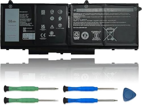 07KRV Laptop Battery Replacement for Dell Latitude 5430 5530 Precision 3570 P104F P104F005 P137G P137G004 Series M69D0 H4PVC 0H4PVC Y86WG 0Y86WG 08WRCR 078FWY 15.2V 58Wh 3625mAh - size: 9.71*3.72*0.21 inch 07KRV