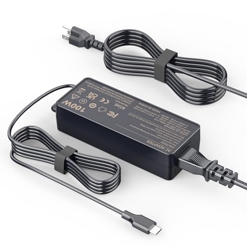 100W USB C Laptop Charger, 100W Fast Charging Compatible with Lenovo HP Dell Asus Acer MacBook Huawei Samsung Type C Power Adapter Supply Supports 90W 65W 45W