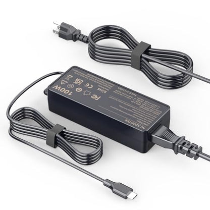 100W USB C Laptop Charger, 100W Fast Charging Compatible with Lenovo HP Dell Asus Acer MacBook Huawei Samsung Type C Power Adapter Supply Supports 90W 65W 45W