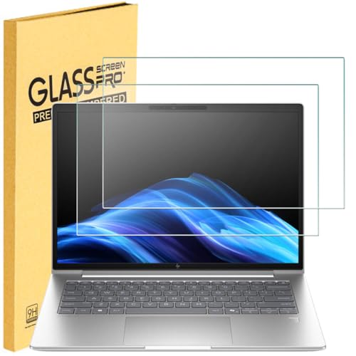 2 Pack Tempered Glass Screen Protector HP OmniBook Ultra Flip 2-in-1 14" (14-fh0000) Touchscreen Laptop 2025-2024, 9H Hardness Scratch Resistant Anti-Shatter Film Anti Fingerprint