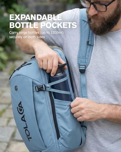 Tolaccea Travel Laptop Backpack 32L, TSA Friendly Flight Approved Computer Work Business Bag, Water-resistant Carry on Luggage, Durable Casual Daypack College Rucksack for Men Women - color: Sky Mist