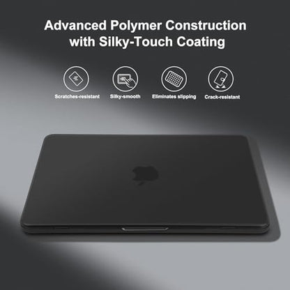 MOSISO Compatible with MacBook Pro 16 inch Case M5 M4 M3 M2 M1 2026-2021 | A3429 A3428 A3403 A3186 A2991 A2780 A2485, Protective Hard Shell Case&Keyboard Cover&Screen Film&Pouch, Black - color: Black