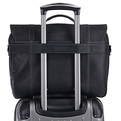 Kenneth Cole REACTION Show Business 16" Colombian Leather Business Laptop Portfolio Messenger Bag - color: Black