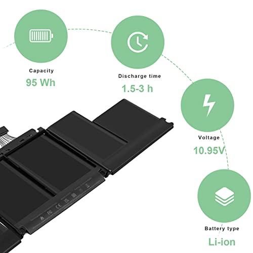 TREE.NB A1417 Battery for MacBook Pro A1398 (Mid 2012 & Early 2013) Battery Replacement to MacBook Pro 15-inch Retina (Mid 2012, Early 2013 Version) - EMC 2512 or 2673 10.95V/95Wh - size: ‎12.99x4.65x0.39inch A1417