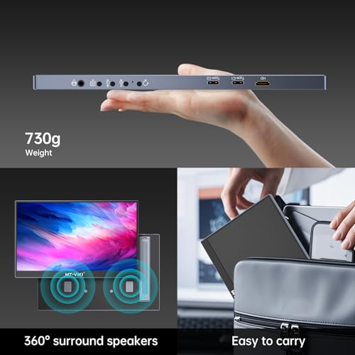 MT-VIKI Laptop Screen Extender, 14'' FHD 1080P USB-C Portable Monitor - size: 14"