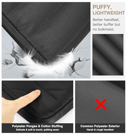 MoKo 13-14 Inch Puffy Laptop Sleeve Bag Padded Protective Carrying Case | Laptop Carrying Case Fits Mac Neo A18 Pro, Mac Pro M5 14-inch, Mac Air 13.6/13.3-inch and iPad Pro 12.9/13-inch, Black - color: Black, style: 13.3 - 14 Inches