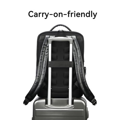 BOPai Genuine Leather Backpack for Men Multi-Function 15.6 inch Laptop Premium Executive Business Travel Friendly Smart Rucksack Anti Theft Large Capacity Office Classic Black - color: Black3