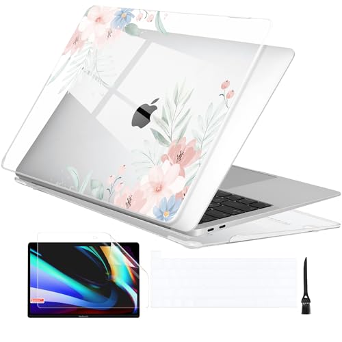 Batianda LumiArt Case for MacBook Pro 13 inch 2020 2022, Pastel Clear Floral - color: Cute flower
