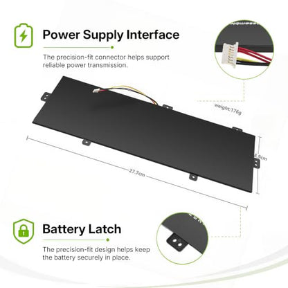 Tanch 3285131P-2S Laptop Battery for Jumper EZbook S5 ILIFE Zed Air Plus | for U3285131P-2S U3285131P-2S1P 5-Wire Connector Version