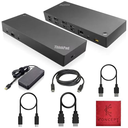 40AF0135US Lenovo Docking Station Dual Monitor - ThinkPad Dock USB-C, USB-A | Dual Monitor Support – Connect multiple displays with 135W Adap TER, HDMI & DisplayPort outputs