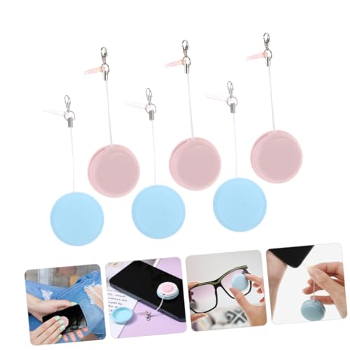 6Pcs Macaron Screen Cleaning Set for Phones Eyeglasses and Camera Lenses Soft Microfiber Streak-Free Portable Cleaning Tools