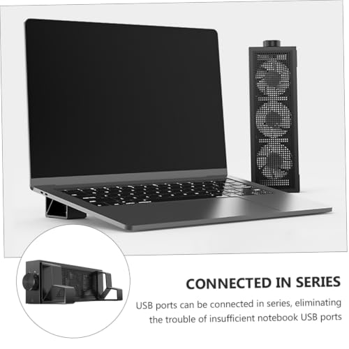 NUOBESTY 1set RGB Laptop Cooling Pad Stand Fan Practical Laptop Accessory for Gaming and Work and Sturdy Design