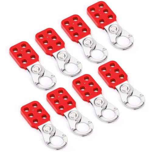 WUWEOT 8 Pack Lockout Tagout Hasp, Tamper-Proof Padlock Hasp, Stainless Steel Lock Out Tag Out Hasp, Impact-Resistant Loto Hasp with Extended Jaw (1 Inches) - size: 1 Inches