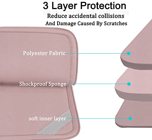 Laptop Sleeve Case 15.6 inch, Durable Shockproof Protective Computer Carrying Cover with Front Pocket, Briefcase Handbags Laptop Sleeve Bag for 15.6 inch HP, Dell, Acer, Asus, Notebook, Pink - color: Pink, size: 15.6 inch