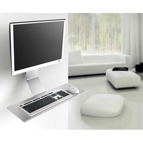 Computer Monitor Wall Mount with Keyboard Tray, Adjustable Workbench,for Home Offices, Compatible with 75x75mm and 100x100mm mounting Holes (61cm) - size: 61cm